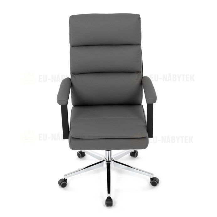 Kancelářské křeslo, houpací mechanismus, šedá ekokůže, KA-D8104 GREY