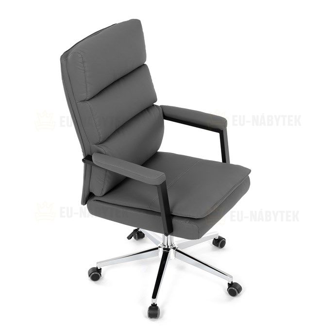 Kancelářské křeslo, houpací mechanismus, šedá ekokůže, KA-D8104 GREY
