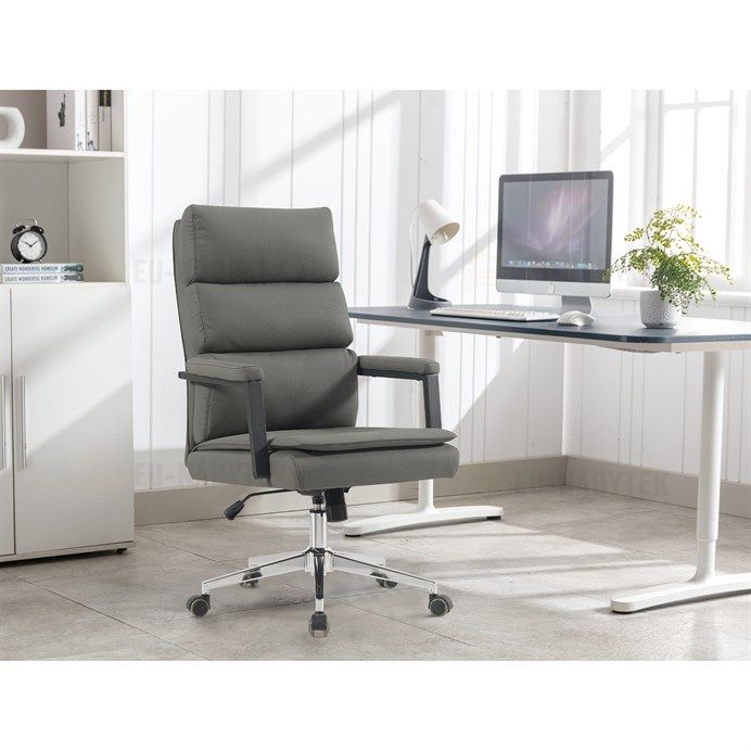 Kancelářské křeslo, houpací mechanismus, šedá ekokůže, KA-D8104 GREY