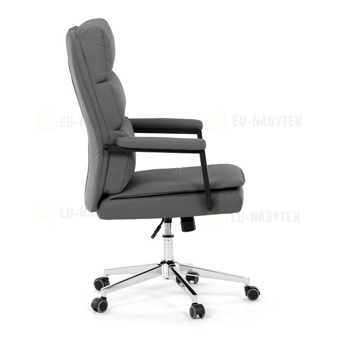 Kancelářské křeslo, houpací mechanismus, šedá ekokůže, KA-D8104 GREY