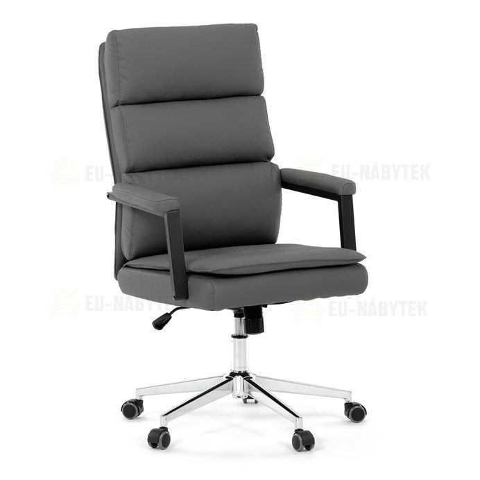 Kancelářské křeslo, houpací mechanismus, šedá ekokůže, KA-D8104 GREY