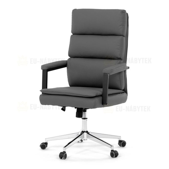 Kancelářské křeslo, houpací mechanismus, šedá ekokůže, KA-D8104 GREY