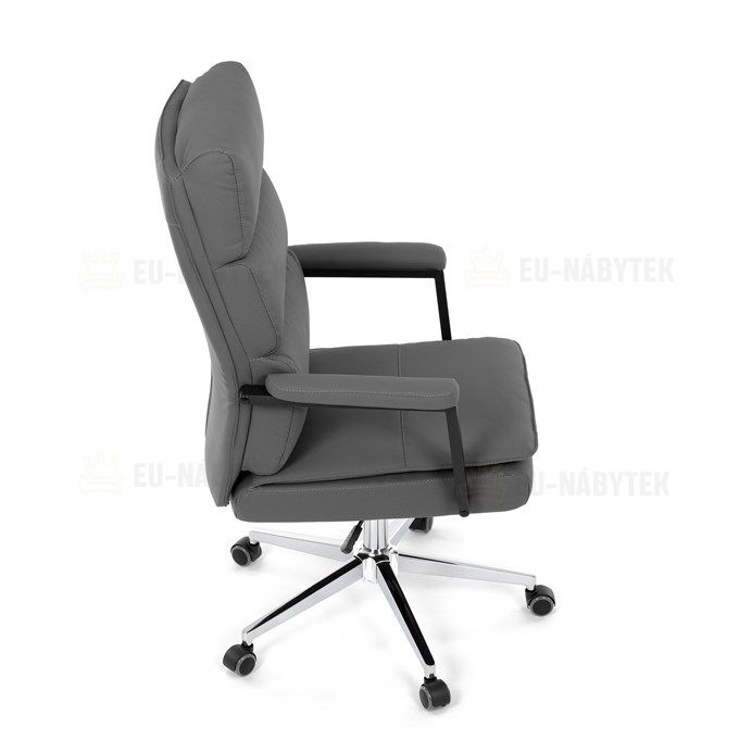 Kancelářské křeslo, houpací mechanismus, šedá ekokůže, KA-D8104 GREY