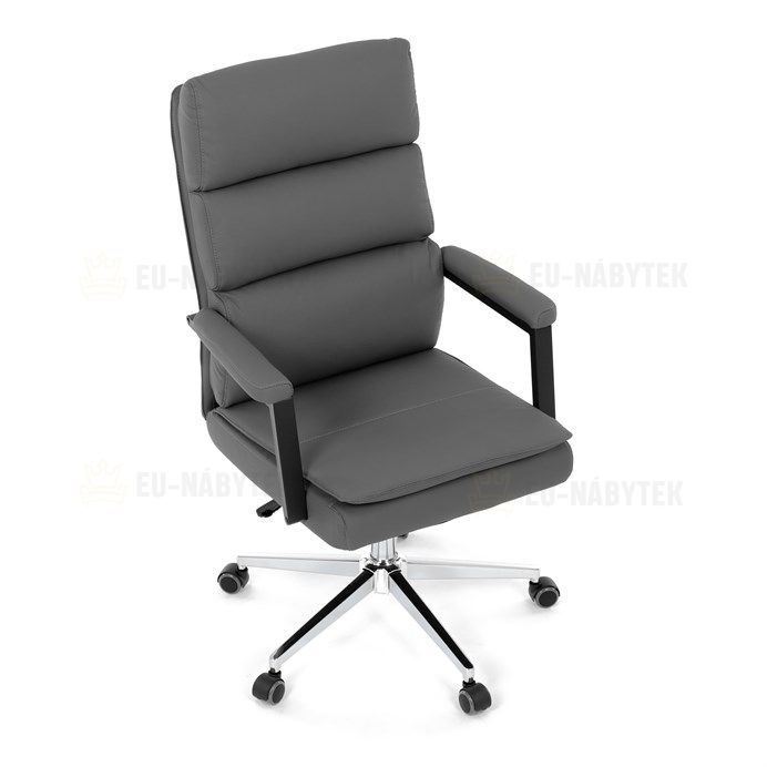 Kancelářské křeslo, houpací mechanismus, šedá ekokůže, KA-D8104 GREY