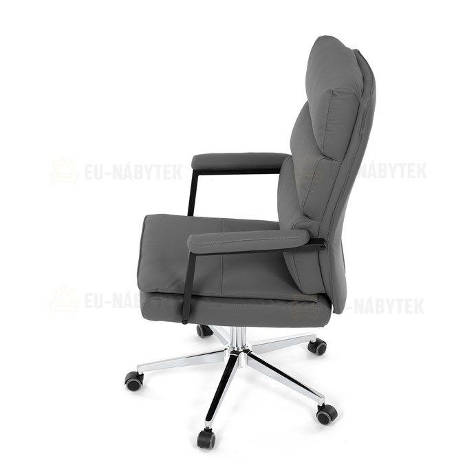 Kancelářské křeslo, houpací mechanismus, šedá ekokůže, KA-D8104 GREY