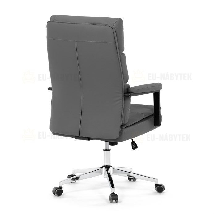 Kancelářské křeslo, houpací mechanismus, šedá ekokůže, KA-D8104 GREY