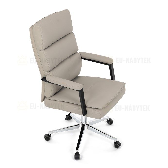 Kancelářské křeslo, houpací mechanismus, béžová ekokůže, KA-D8104 SIL