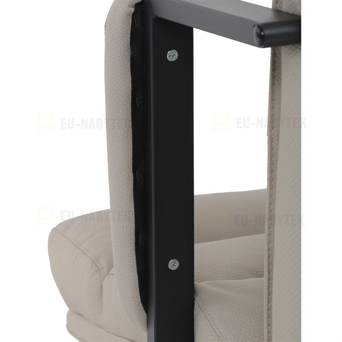 Kancelářské křeslo, houpací mechanismus, béžová ekokůže, KA-D8104 SIL