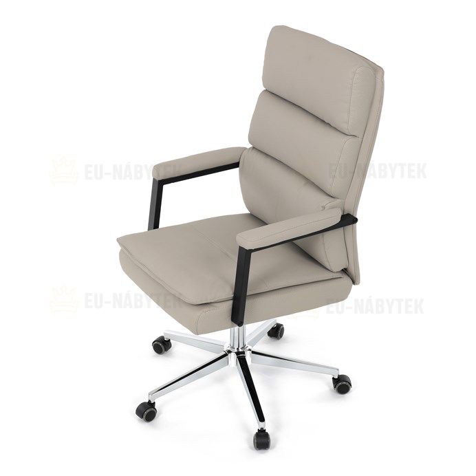 Kancelářské křeslo, houpací mechanismus, béžová ekokůže, KA-D8104 SIL
