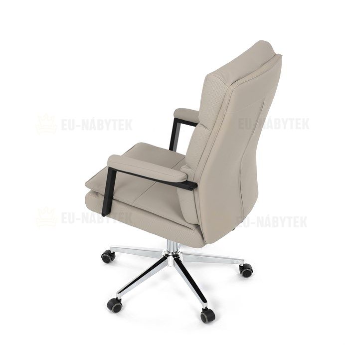 Kancelářské křeslo, houpací mechanismus, béžová ekokůže, KA-D8104 SIL
