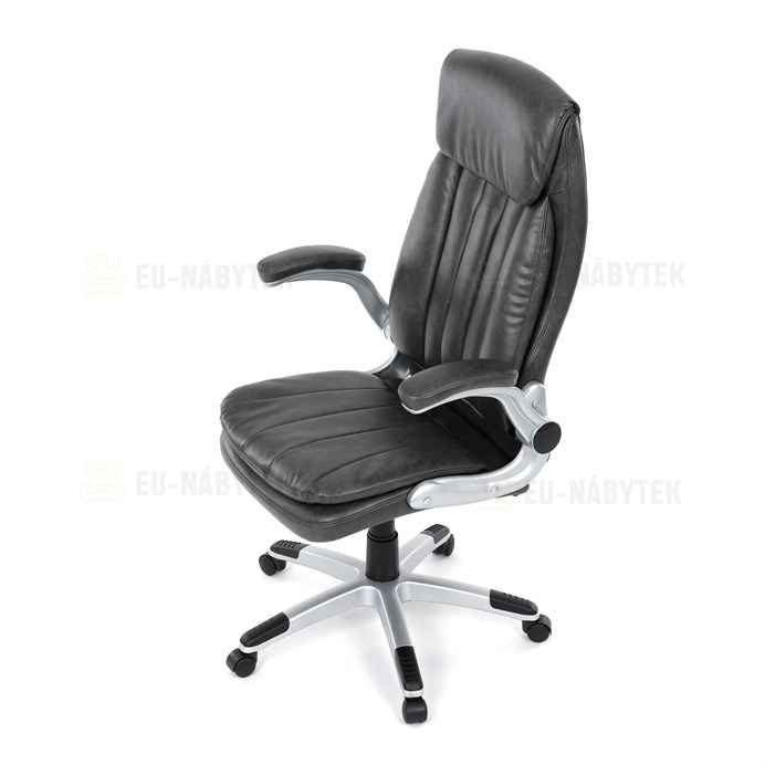 Kancelářské křeslo, houpací mechanismus, šedá ekokůže, KA-F1218 GREY