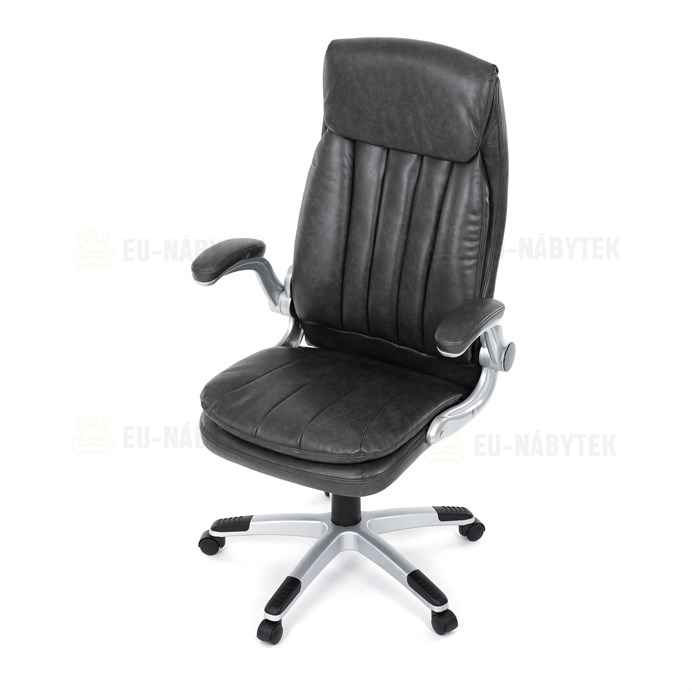 Kancelářské křeslo, houpací mechanismus, šedá ekokůže, KA-F1218 GREY