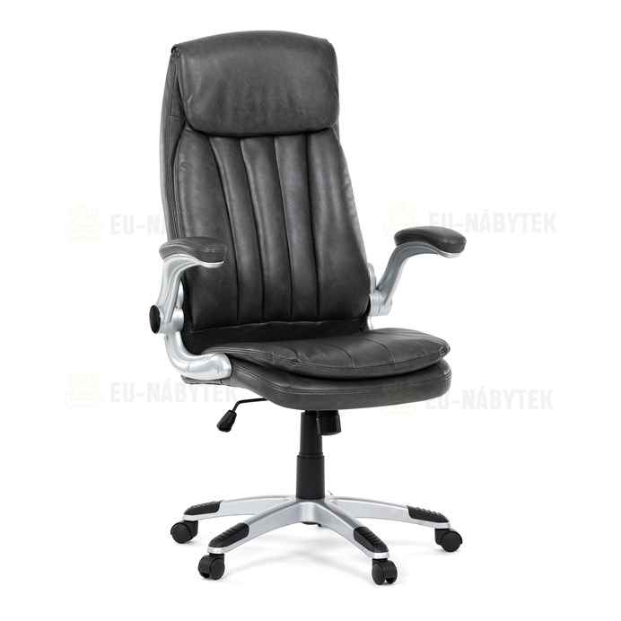 Kancelářské křeslo, houpací mechanismus, šedá ekokůže, KA-F1218 GREY