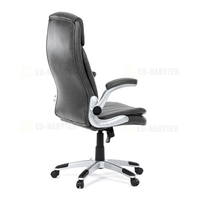 Kancelářské křeslo, houpací mechanismus, šedá ekokůže, KA-F1218 GREY