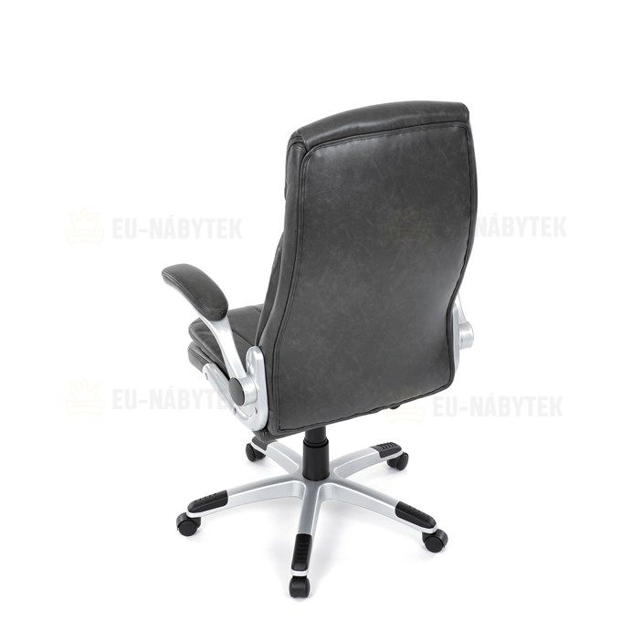 Kancelářské křeslo, houpací mechanismus, šedá ekokůže, KA-F1218 GREY