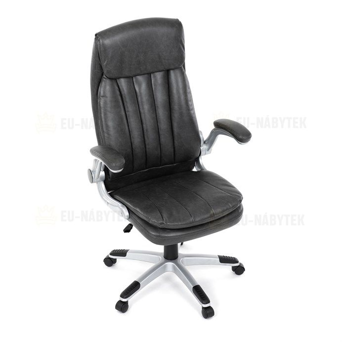 Kancelářské křeslo, houpací mechanismus, šedá ekokůže, KA-F1218 GREY