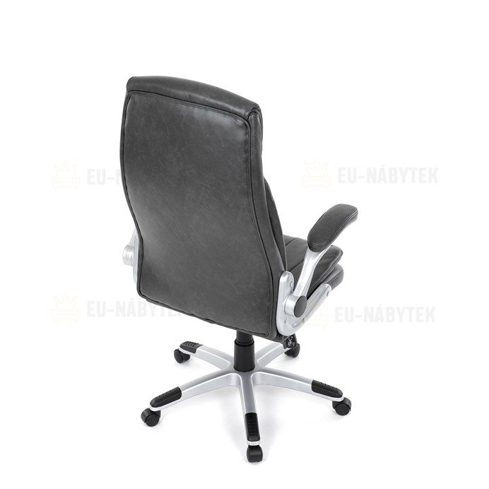 Kancelářské křeslo, houpací mechanismus, šedá ekokůže, KA-F1218 GREY
