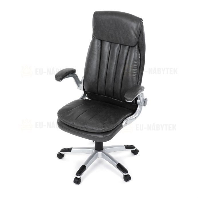 Kancelářské křeslo, houpací mechanismus, šedá ekokůže, KA-F1218 GREY