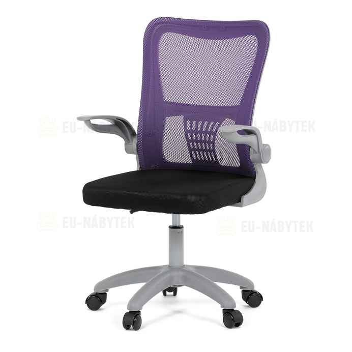 Dětská židle, výškově nastavitelná, fialová síťovina, KA-K2008 PUR