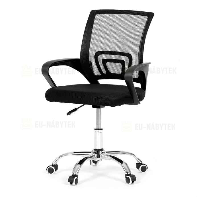 Dětská židle, výškově nastavitelná, černá síťovina, KA-L103 BK