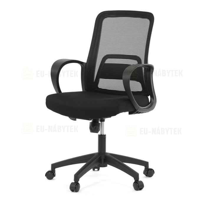 Kancelářská židle, houpací mechanismus, černá síťovina, KA-S3015 BK