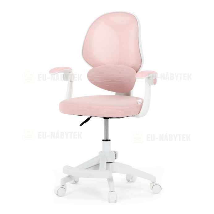 Dětská židle, výškově nastavitelná, růžová síťovina, KA-W8008 PINK