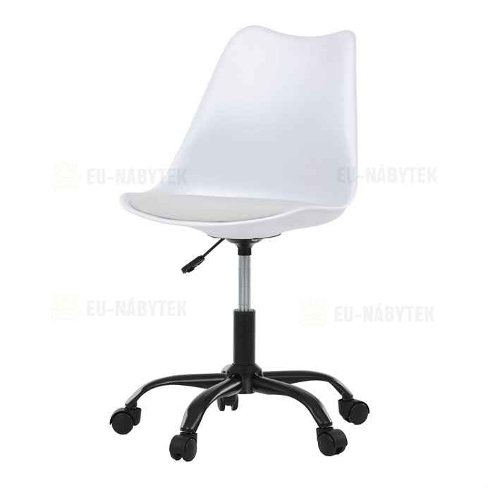Pracovní židle, výškově nastavitelná, bílá plast, KA-X7055 WT