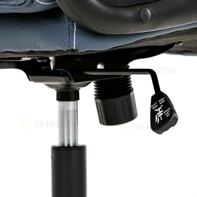 Kancelářské křeslo, houpací mechanismus, modrá ekokůže, KA-Y344 BLUE