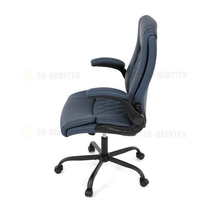 Kancelářské křeslo, houpací mechanismus, modrá ekokůže, KA-Y344 BLUE