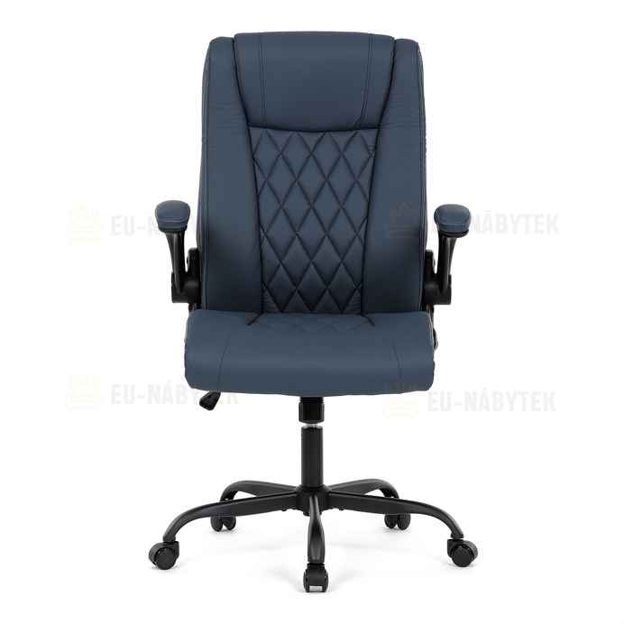 Kancelářské křeslo, houpací mechanismus, modrá ekokůže, KA-Y344 BLUE