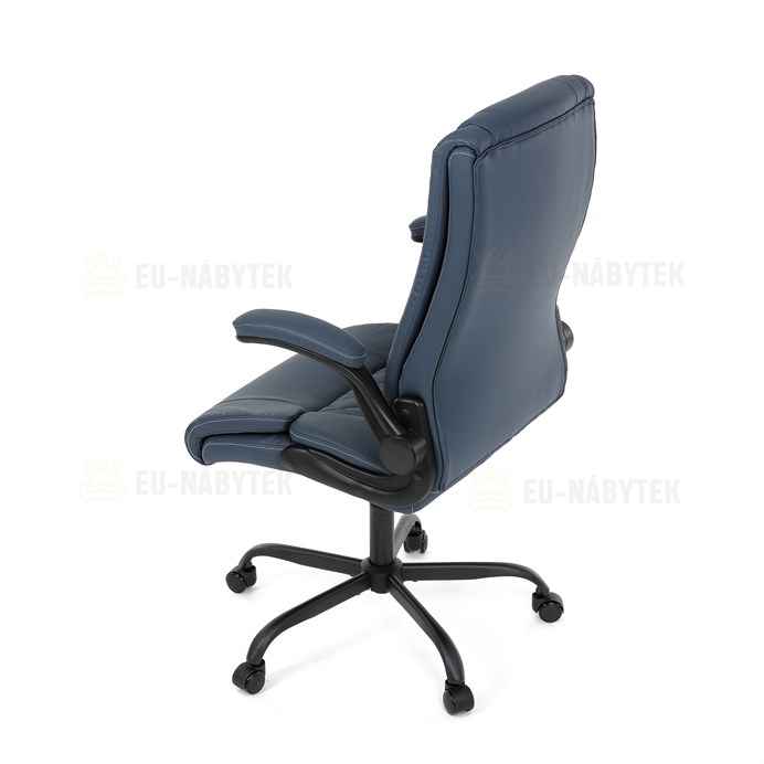 Kancelářské křeslo, houpací mechanismus, modrá ekokůže, KA-Y344 BLUE