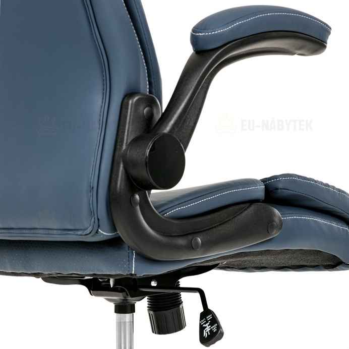 Kancelářské křeslo, houpací mechanismus, modrá ekokůže, KA-Y344 BLUE