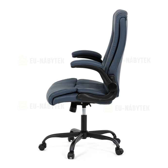 Kancelářské křeslo, houpací mechanismus, modrá ekokůže, KA-Y344 BLUE