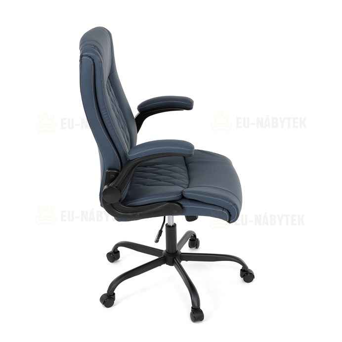 Kancelářské křeslo, houpací mechanismus, modrá ekokůže, KA-Y344 BLUE