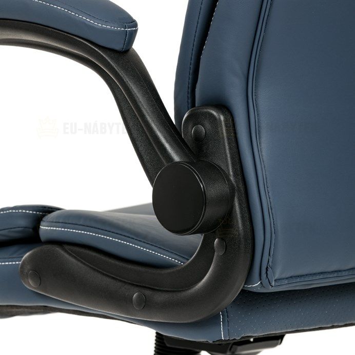 Kancelářské křeslo, houpací mechanismus, modrá ekokůže, KA-Y344 BLUE