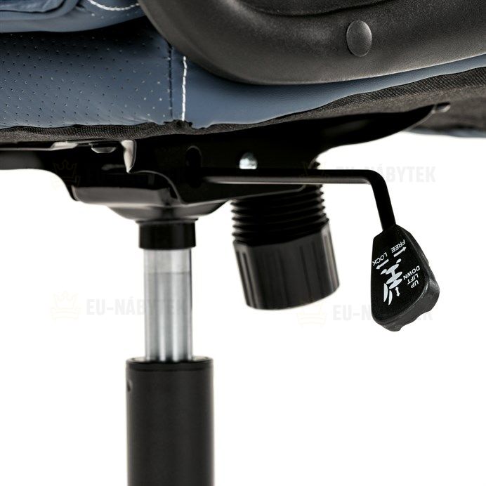 Kancelářské křeslo, houpací mechanismus, modrá ekokůže, KA-Y344 BLUE