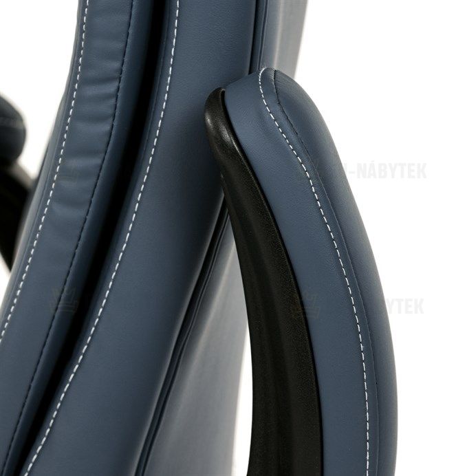 Kancelářské křeslo, houpací mechanismus, modrá ekokůže, KA-Y344 BLUE