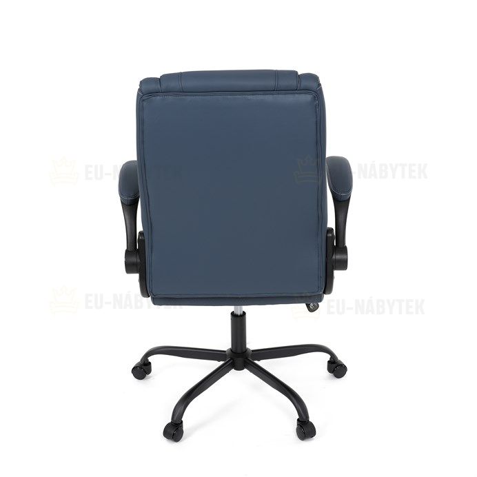Kancelářské křeslo, houpací mechanismus, modrá ekokůže, KA-Y344 BLUE