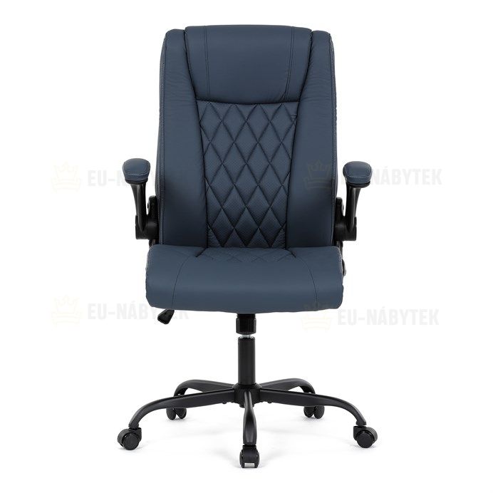 Kancelářské křeslo, houpací mechanismus, modrá ekokůže, KA-Y344 BLUE