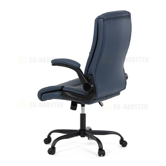 Kancelářské křeslo, houpací mechanismus, modrá ekokůže, KA-Y344 BLUE