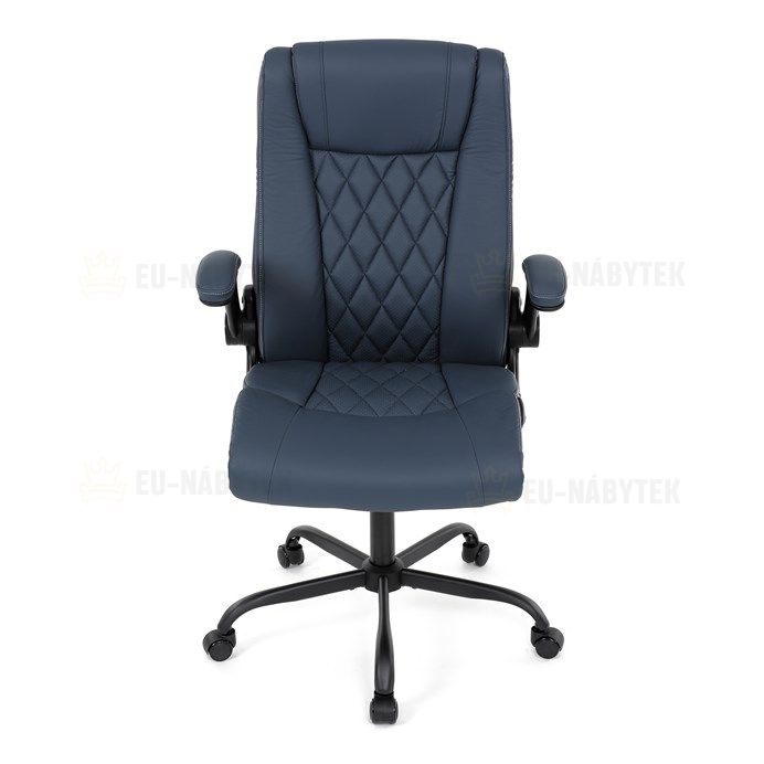 Kancelářské křeslo, houpací mechanismus, modrá ekokůže, KA-Y344 BLUE