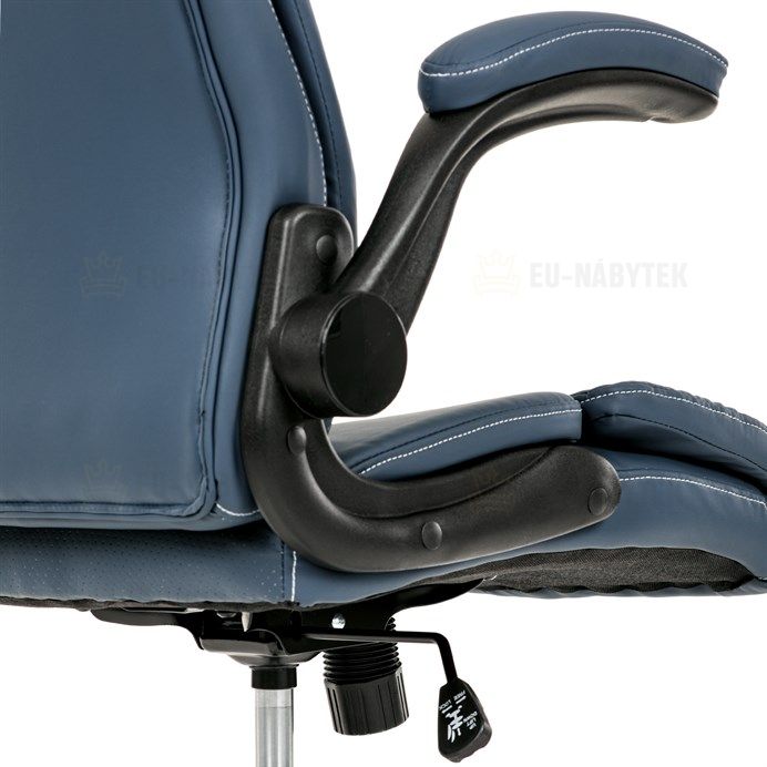 Kancelářské křeslo, houpací mechanismus, modrá ekokůže, KA-Y344 BLUE
