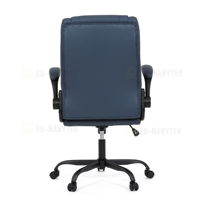 Kancelářské křeslo, houpací mechanismus, modrá ekokůže, KA-Y344 BLUE