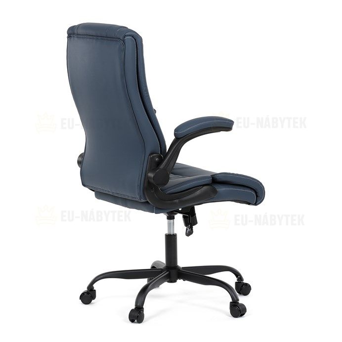 Kancelářské křeslo, houpací mechanismus, modrá ekokůže, KA-Y344 BLUE