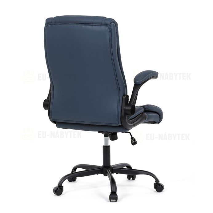 Kancelářské křeslo, houpací mechanismus, modrá ekokůže, KA-Y344 BLUE