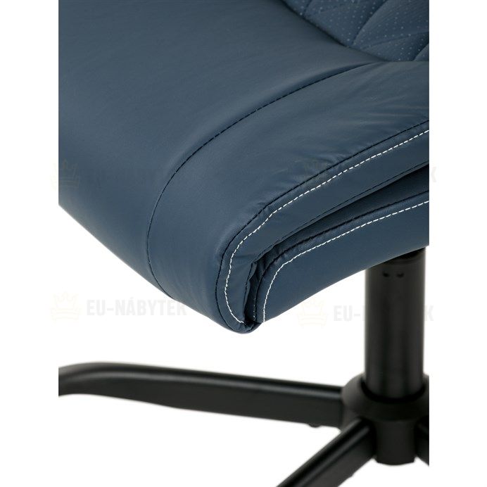 Kancelářské křeslo, houpací mechanismus, modrá ekokůže, KA-Y344 BLUE