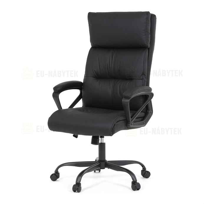 Kancelářské křeslo, houpací mechanismus, černá ekokůže, KA-Y346 BK
