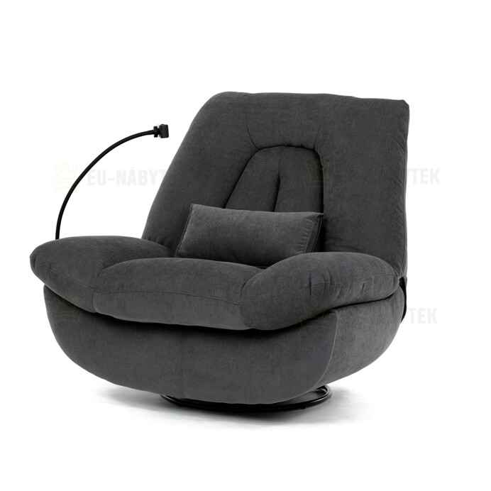 Polohovací křeslo, elektrické zabudované ovládání, šedá, látka, TV-7081 GREY2