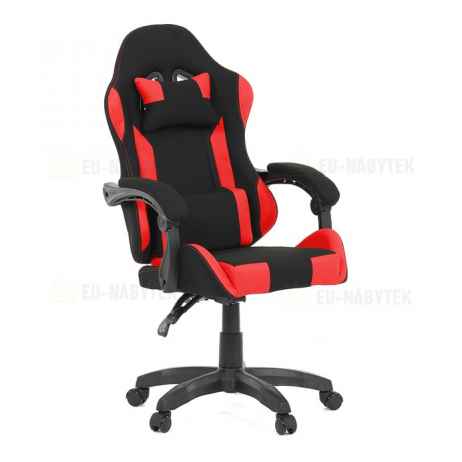Herní křeslo, synchronní mechanismus, černá látka, KA-R209 RED