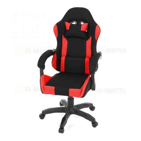 Herní křeslo, synchronní mechanismus, černá látka, KA-R209 RED